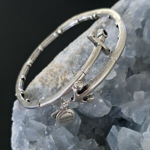 Alex an Ani Rafaleian Silver Trident Wrap Bracelet